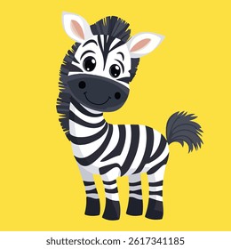 Cute Little Zebra Character vector artwork