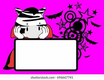 cute little zebra dracula costume halloween backgorund in vector format