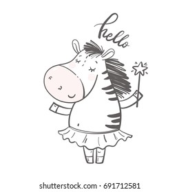 Cute Little zebra princess