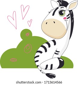 Cute Little zebra vector print