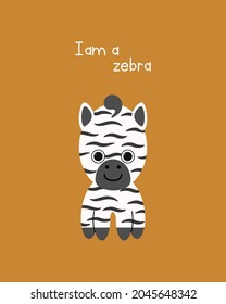 Impresión vectorial de Pequeña cebra. La ilustración se puede utilizar como papel para carteles, tarjetas y camisetas.
