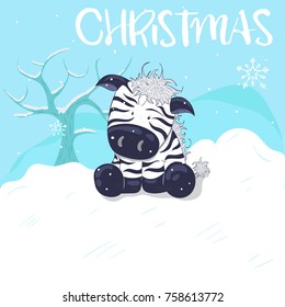 cute little Zebra./hand-drawn vector illustration/can be used for a child or baby shirt design/ fashion print design/ graphic fashion/ t-shirts/ kids clothing/t-shirts - vector