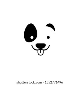 Cute lityle dog with negative space style design. Logo, cute animal.