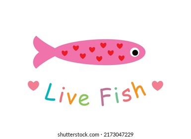 cute live fish board vector