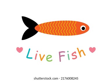 cute live fish board vector