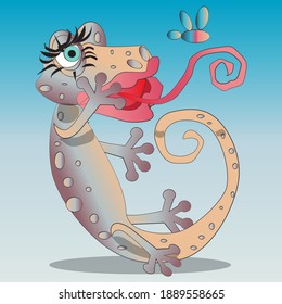 Cute Lizard Animal Cartoon Character