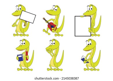 cute lizard animal cartoon graphic