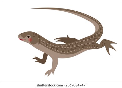 Cute lizard. Vector simple color flat illustration.