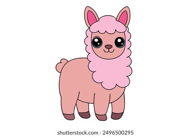 A Cute Llama: Adorable Vector Illustration Art for Printable Graphics Design