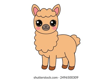 A Cute Llama: Adorable Vector Illustration Art for Printable Graphics Design