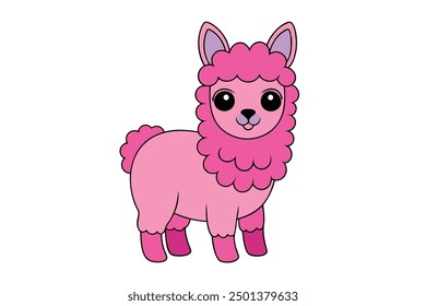 A Cute Llama: Adorable Vector Illustration Art for Printable Graphics Design