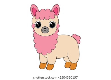 A Cute Llama: Adorable Vector Illustration Art for Printable Graphics Design