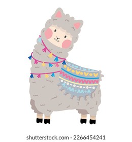 Cute-Lama- oder Alpaca-Zeichen