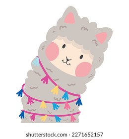 Cute llama or alpaca icon