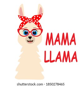cute llama alpaca vector illustration