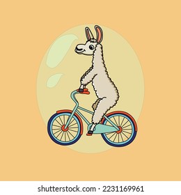 cute Llama cartoon alpaca. Lama animal vector isolated illustration. Cute funny hand drawn art. Design for card, sticker.
