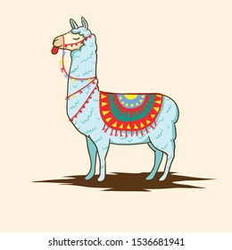 Cute llama cartoon illustration with my style, thanks for download :)