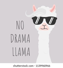 Cute Llama design with no drama motivational quote.