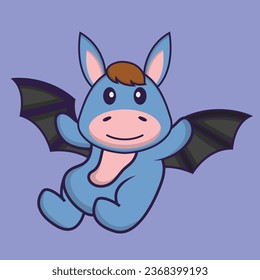 Cute llama is flying with wings. Animal cartoon concept isolated. Can used for t-shirt- greeting card- invitation card or mascot.