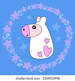 Cute Llama with hand drawn elements