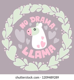 Cute Llama with hand drawn elements