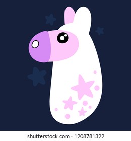 Cute Llama with hand drawn star elements