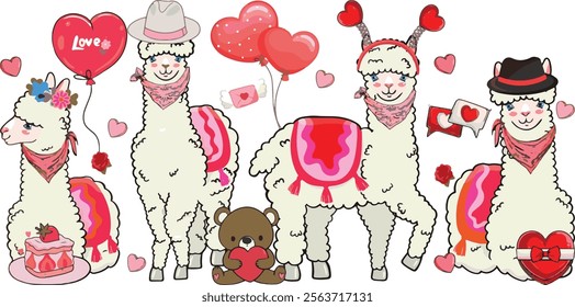 Cute Llama Happy Valentine's Day