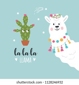 cute llama illustration