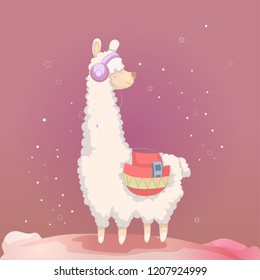 cute llama illustration 