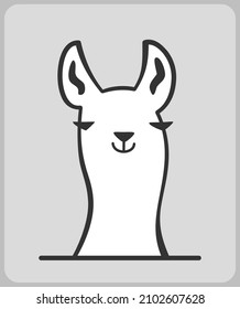 A cute llama logo, for coloring pictures and design children's t-shirts.