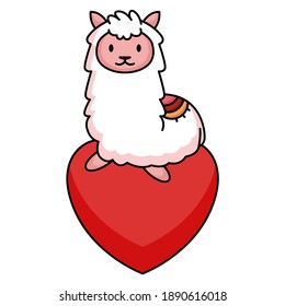 Cute Llama love theme Valentine's Day