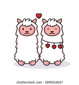 Cute Llama love theme Valentine's Day