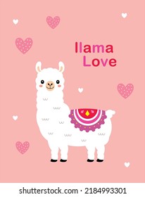 Cute Llama Love Valentine Greeting Card