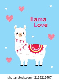 Cute Llama Love Valentine Greeting Card