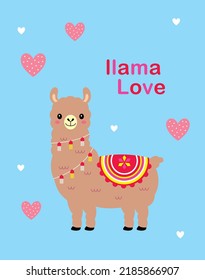 Cute Llama Love Valentine Greeting Card