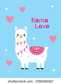 Cute Llama Love Valentine Greeting Card