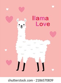 Cute Llama Love Valentine Greeting Card