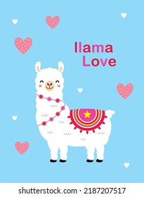 Cute Llama Love Valentine Greeting Card