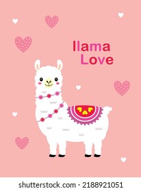 Cute Llama Love Valentine Greeting Card