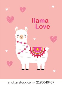 Cute Llama Love Valentine Greeting Card