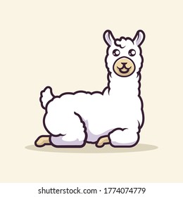 Cute llama Mascot vector illustration