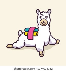 Cute llama Mascot vector illustration