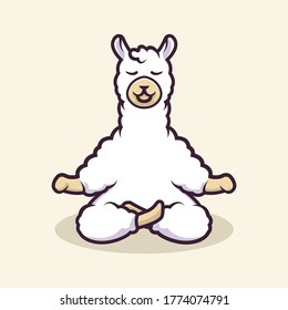 Cute llama Mascot vector illustration