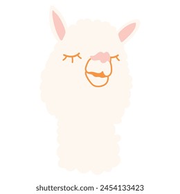 Cute llama on a white background. Llama. Vector illustration of a llama. Animal. Baby llama