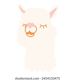 Cute llama on a white background. Llama. Vector illustration of a llama. Animal. Baby llama