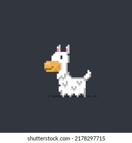 cute llama in pixel art style