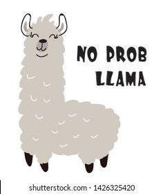cute llama print. childish vector illustration for kids t shirt,clothes,fabric