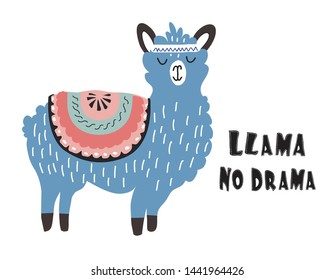 cute llama print. childish vector illustration for kids t shirt,clothes,fabric