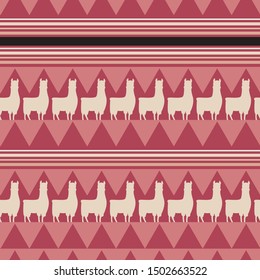 Cute llama seamless pattern design - Colorful llama illustrations - funny llama characters in endless pattern background