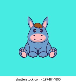 Cute llama is sitting. Animal cartoon concept isolated. Can used for t-shirt, greeting card, invitation card or mascot.